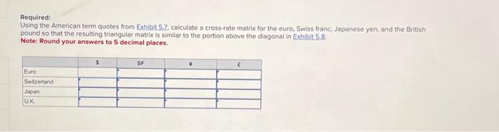  please help Required: Using the American term quotes from Exhibit 57