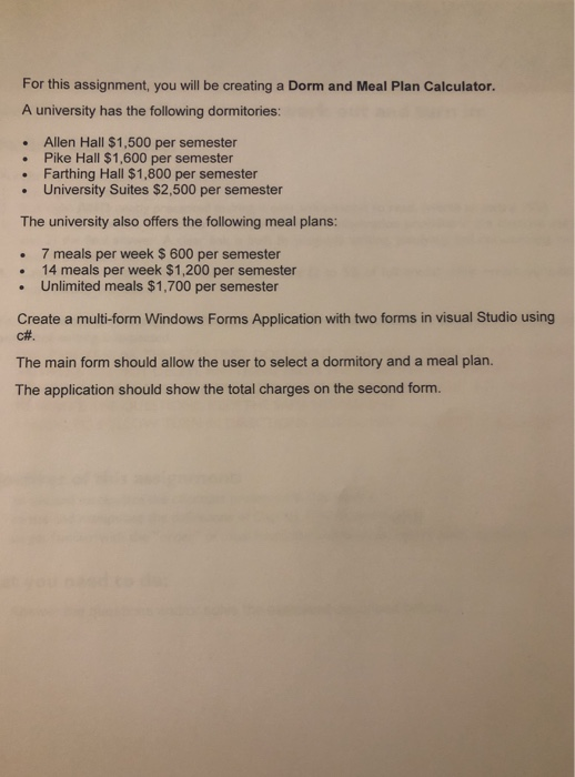  Please create the following windows form application in visual studio c-#