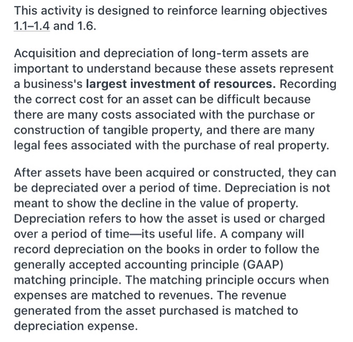  This activity is designed to reinforce learning objectives 1.1-1.4 and 1.6.