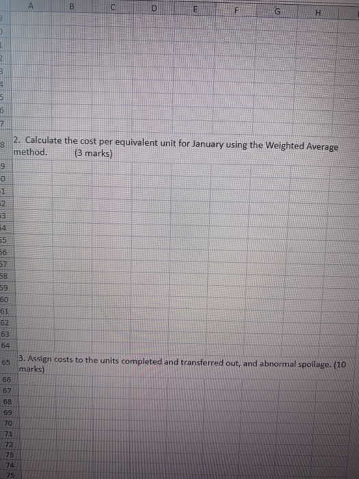 Company uses a Weighted Average process costing system. Conversion costs incur evenly