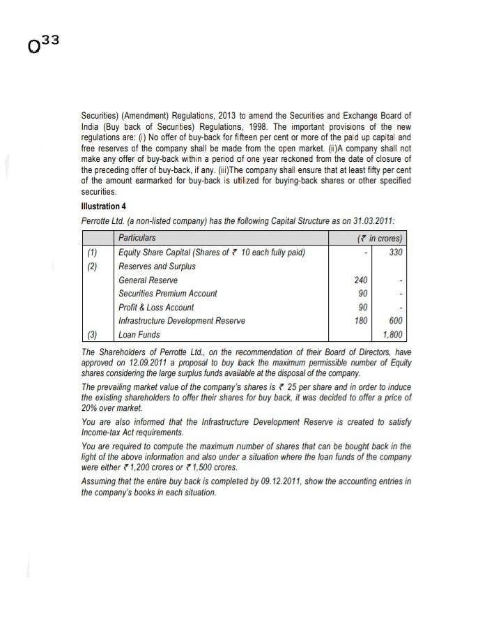  033 - - Securities) (Amendment) Regulations, 2013 to amend the Securities