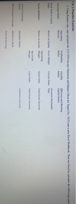  Ch. 2 Practice Exercise 1. Using Reuters.com, copy and paste the