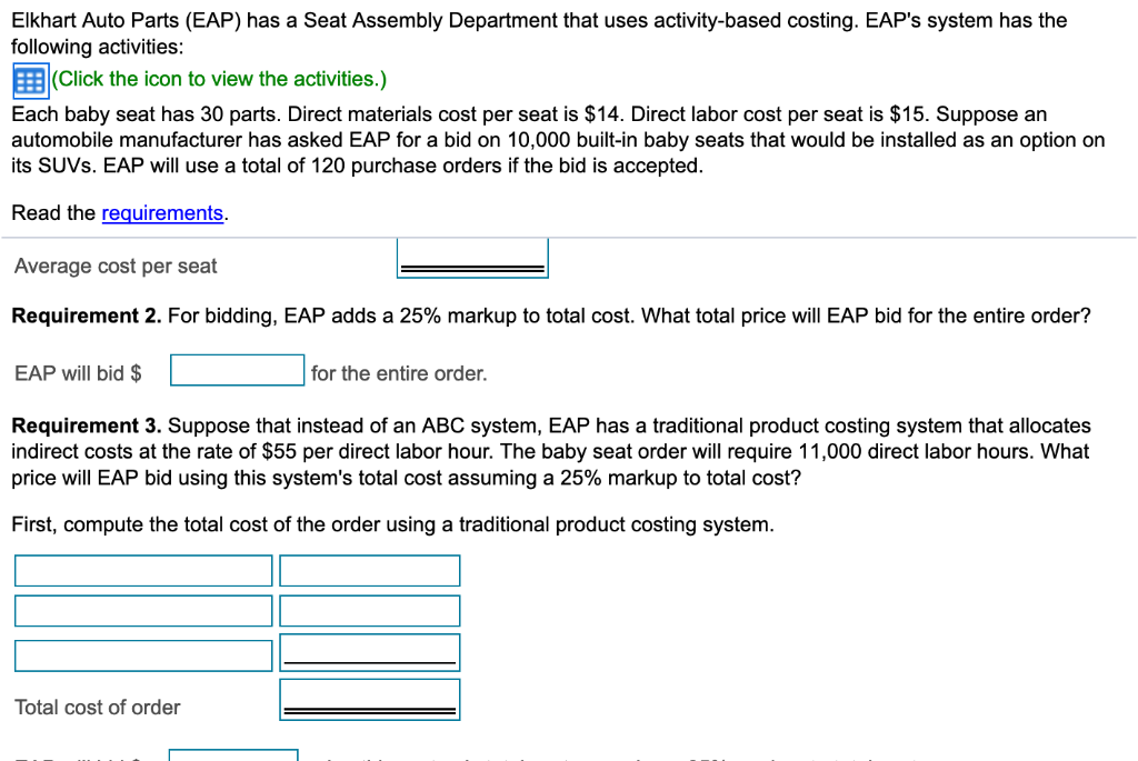 Base Cost Allocation Rate $ 0.60 per part $ 7.00 per finished