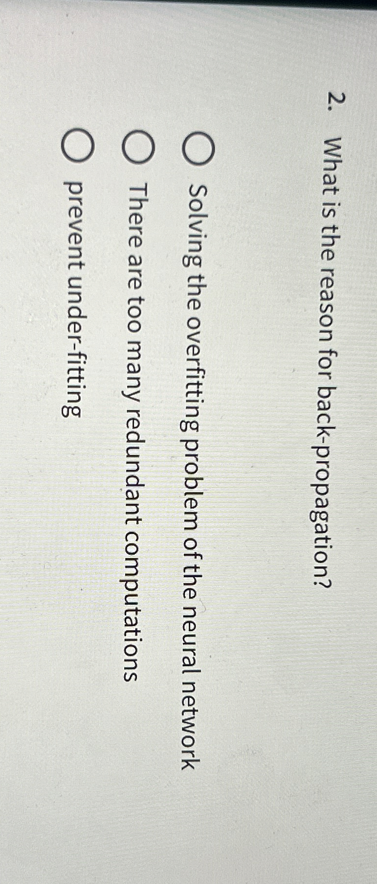  What is the reason for back-propagation? Solving the overfitting problem of