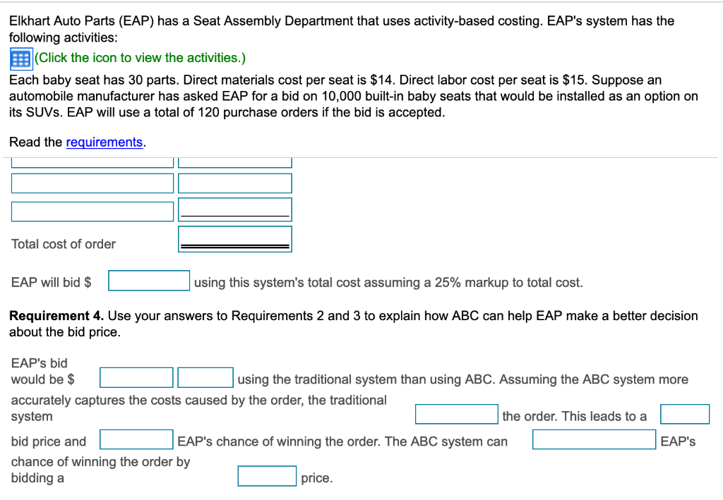 seat Print Done Elkhart Auto Parts (EAP) has a Seat Assembly Department