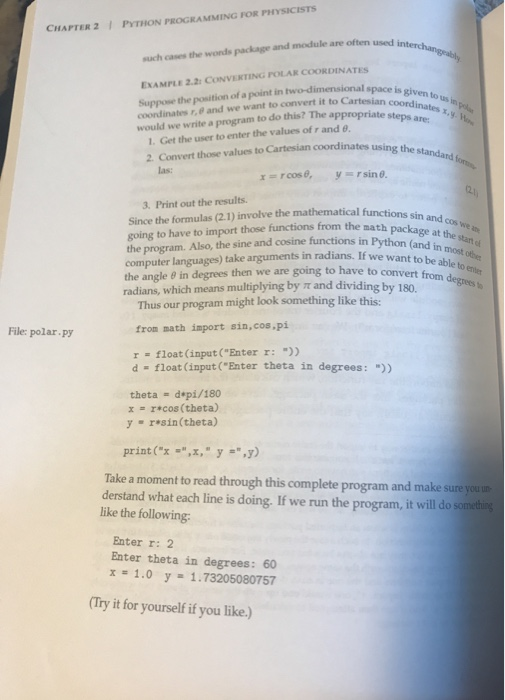 to perform the inverse operation to that of Example 2.2. That is,