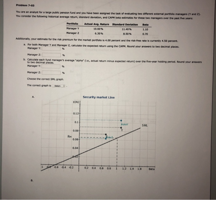  Problem 7-03 You are an analyst for a large public pension