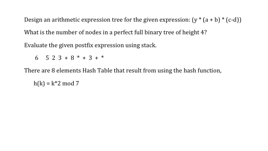  Design an arithmetic expression tree for the given expression: (y**(a+b)**(c-d)) What
