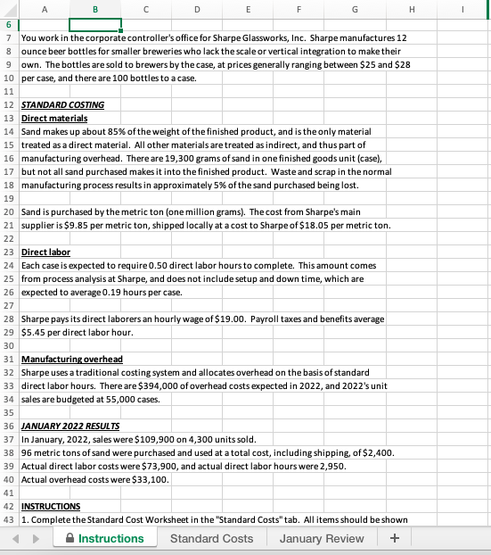 A B D E F H 6 11 7 You work