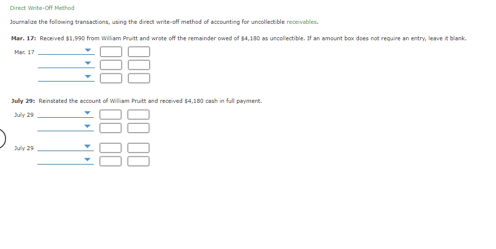 pls answer will leave thumbs up if correct. Direct Write-Off Method Journalize