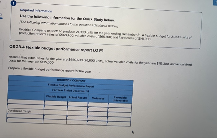 [The following information applies to the questions displayed below.) Brodrick Company expects
