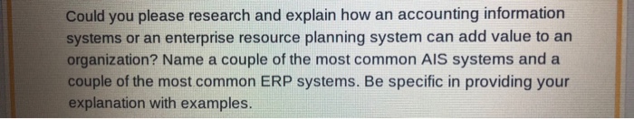  One paragraph to answer the question please. Could you please research