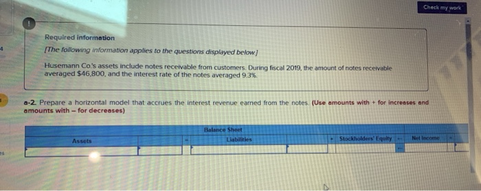  please complete the entire question Check my work Required information [The