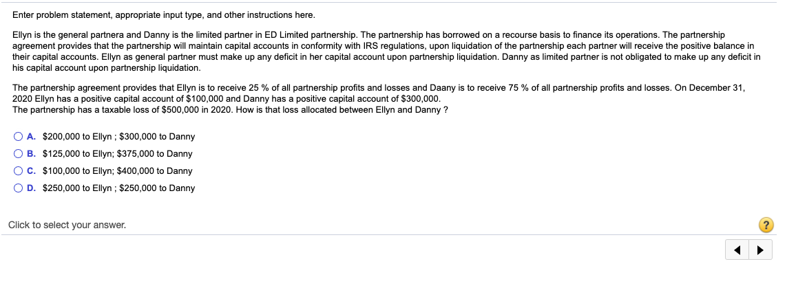  Enter problem statement, appropriate input type, and other instructions here. Ellyn