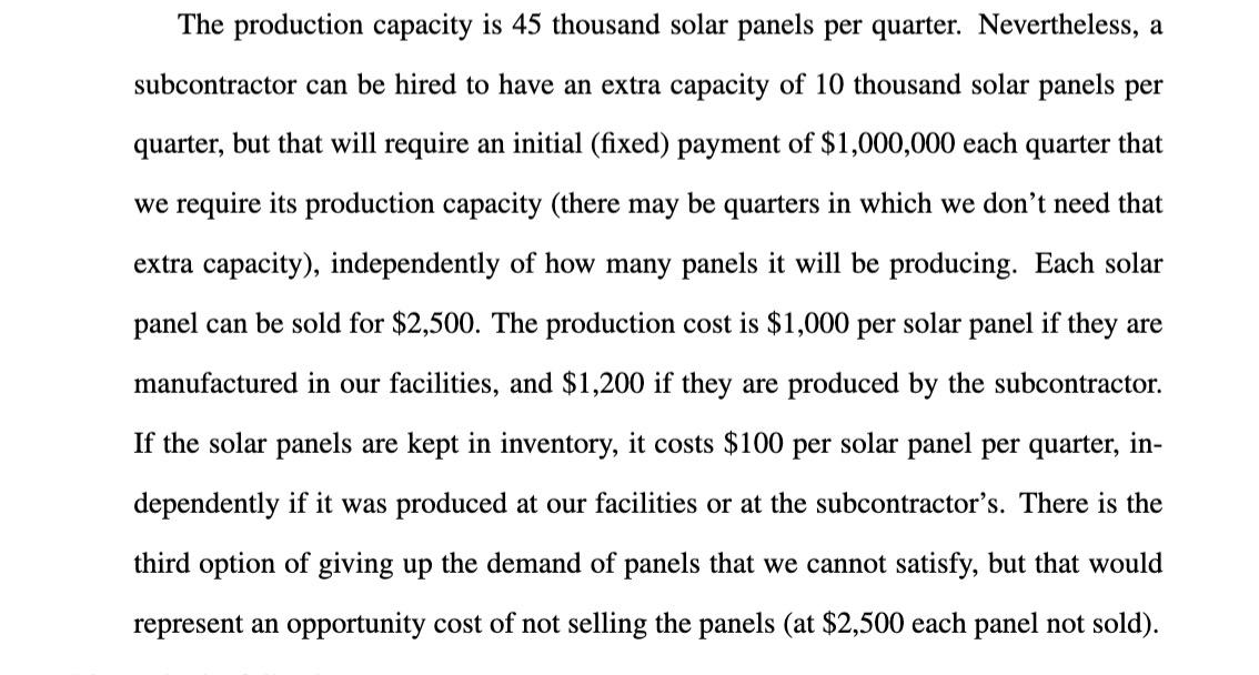  What would be the optimal production, inventory, and subcontracting plan (how
