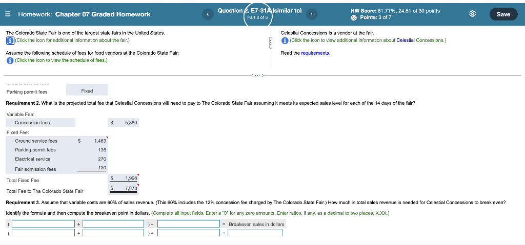Homework: Chapter 07 Graded Homework Question, E7-31A (similar to) Part 3