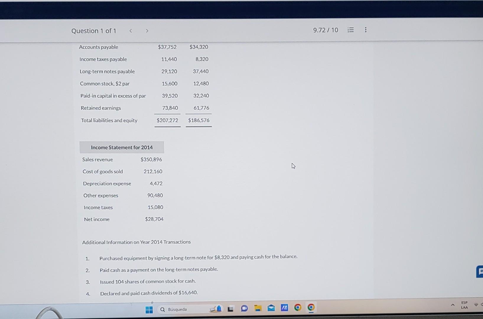 "Adjustments to reconcile net income to: Cash Flows from Operating Activities" is