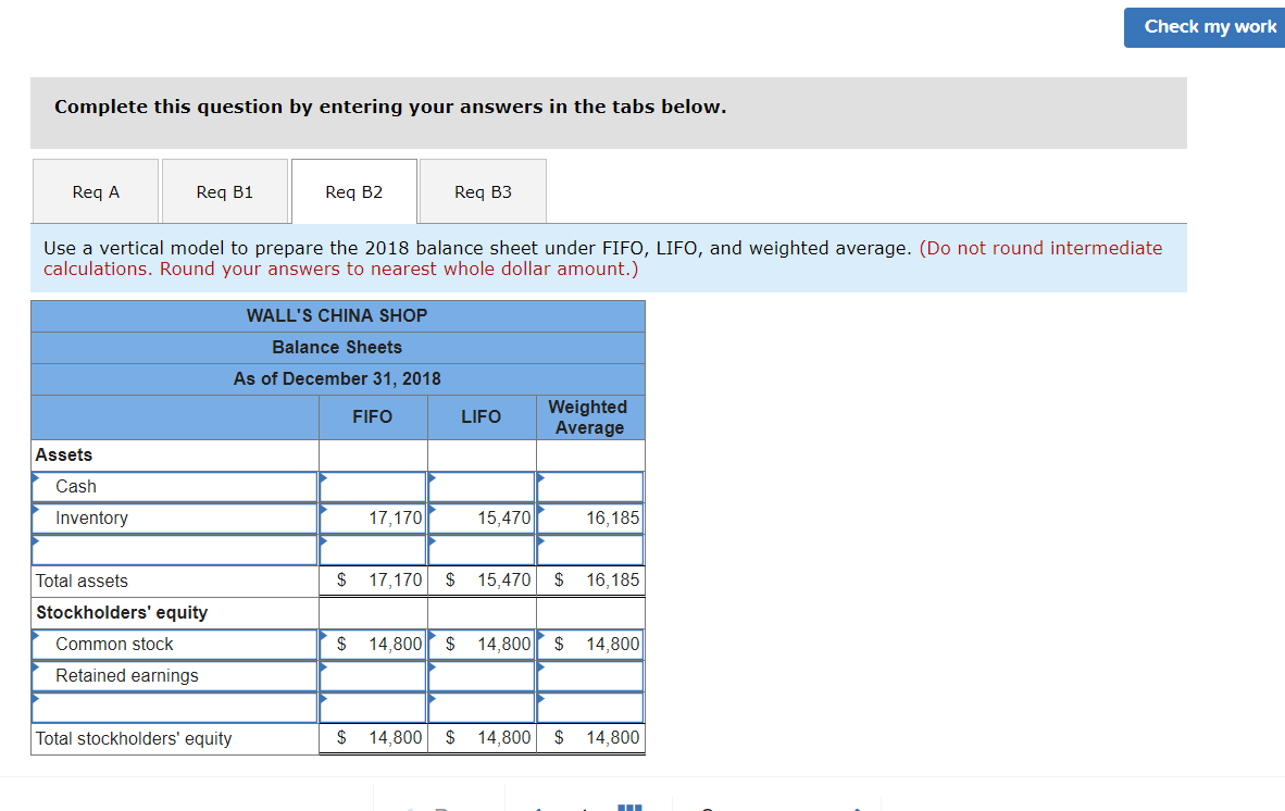 my worl The accounting records of Wall's China Shop reflected the following