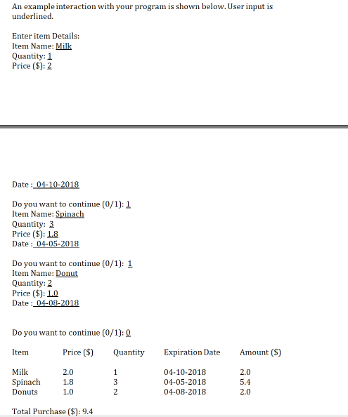 structures. Define structures date and grocery item as follows struct date 1