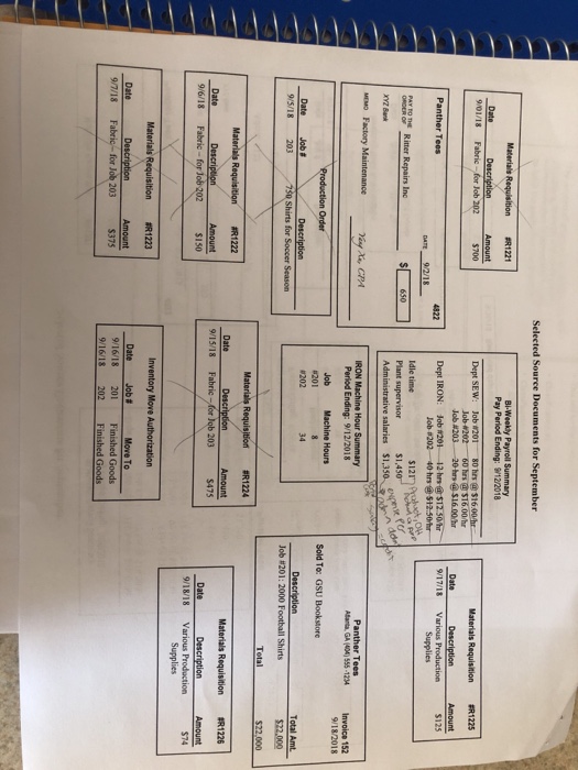 a little stumped. I need help finishing the job cost sheet (the