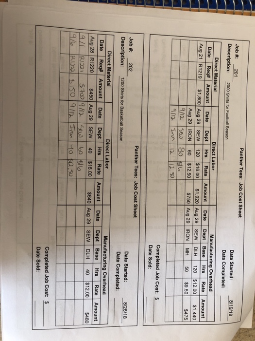 what i can on the Job Cost sheet and as for the