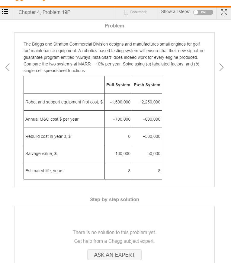  Chapter 4, Problem 19P Bookmark Show all steps ON Problem The