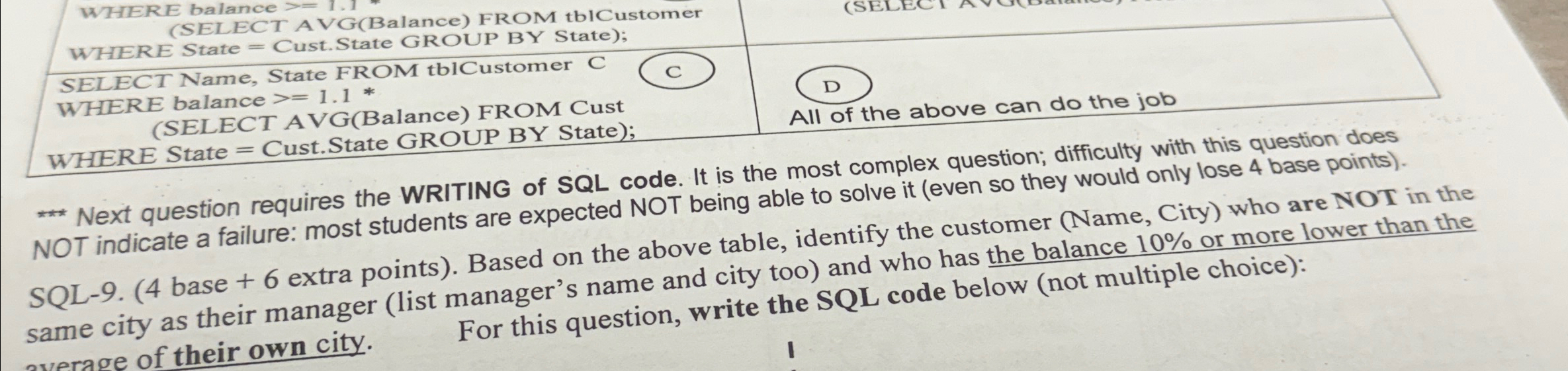  (SELECT AVG(Balance) FROM tblCustomer WHERE State = Cust.State GROUP BY State);