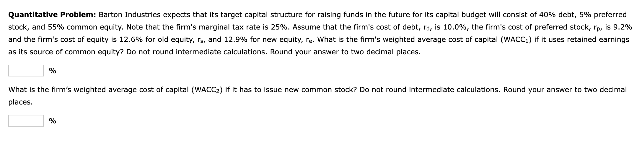 Industries expects next year's annual dividend, D1, to be $1.80 and it