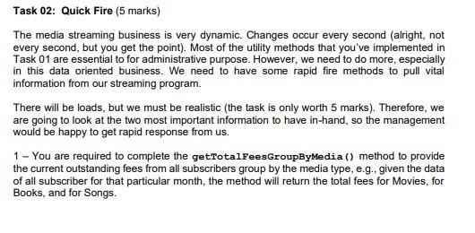  // TODO create a method to return the outstanding fees from