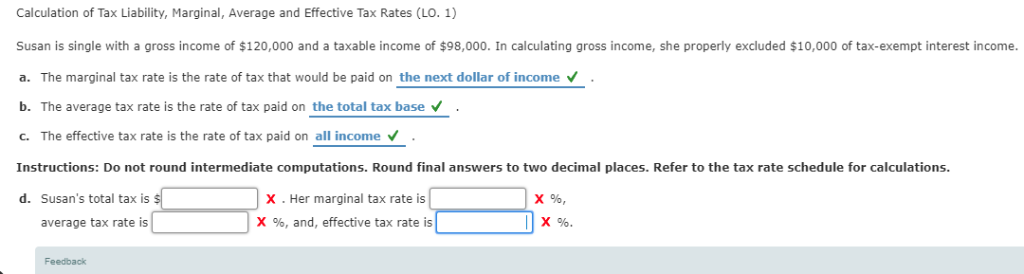 May I please get some help with this tax problem? Calculation of