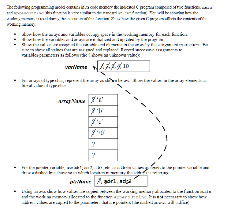  The following programming model contains in its code memory the indicated