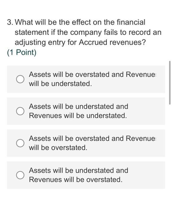help me 3. What will be the effect on the financial statement