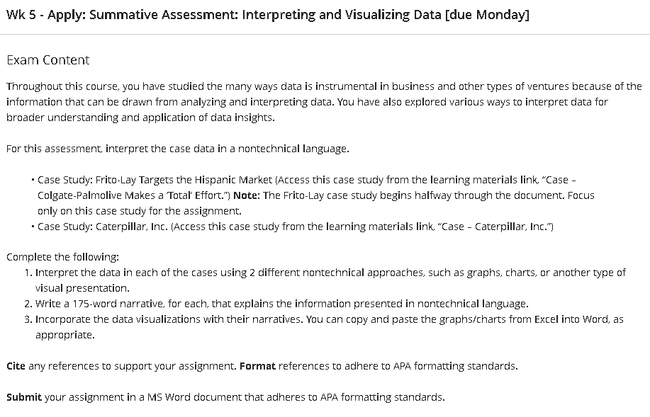  Wk 5 - Apply: Summative Assessment: Interpreting and Visualizing Data [due