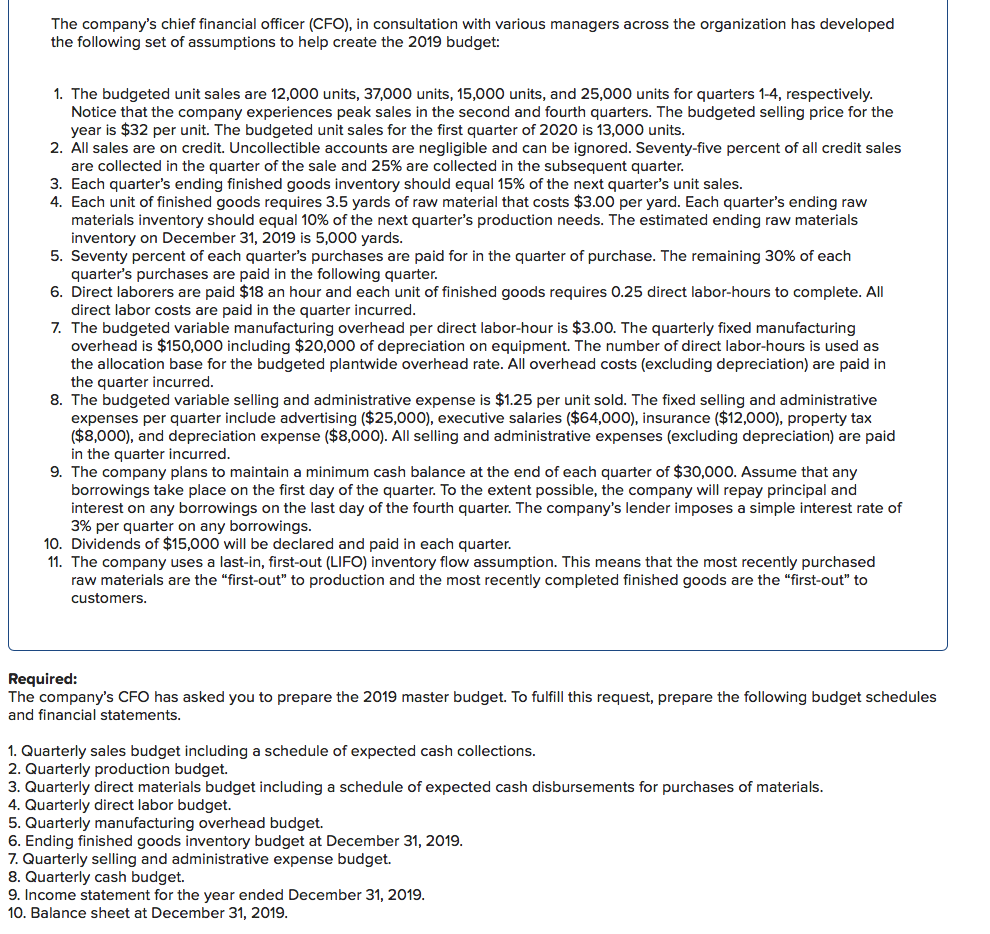 the drop-down box answers Required information [The following information applies to the