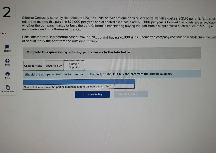 are $70,000 per year, and allocated fixed costs are $35,000 per year.