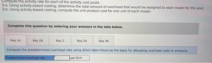that would be assigned to each model for the year. Compute the
