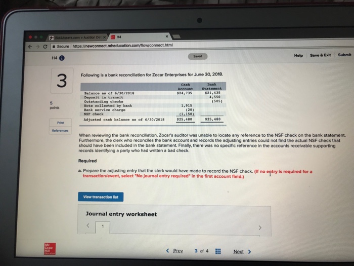  (--) Secure! H4 0 Help Save& Exit Submit Following is a