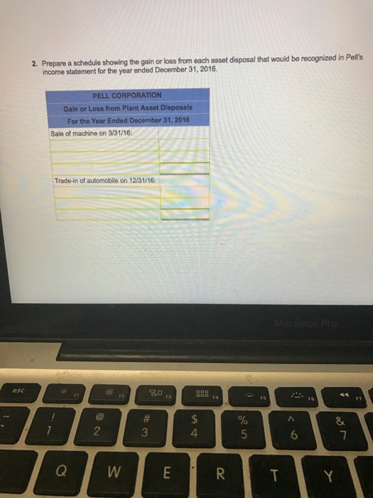 2016 were as follows: a On January 2, 2016 machinery and equipment