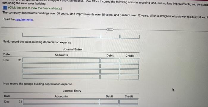 financial data.) The company depreciates buldings over 50 years, land improvements over