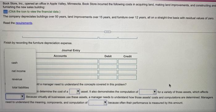 of each asset. Start with thems a through i, next, enter items