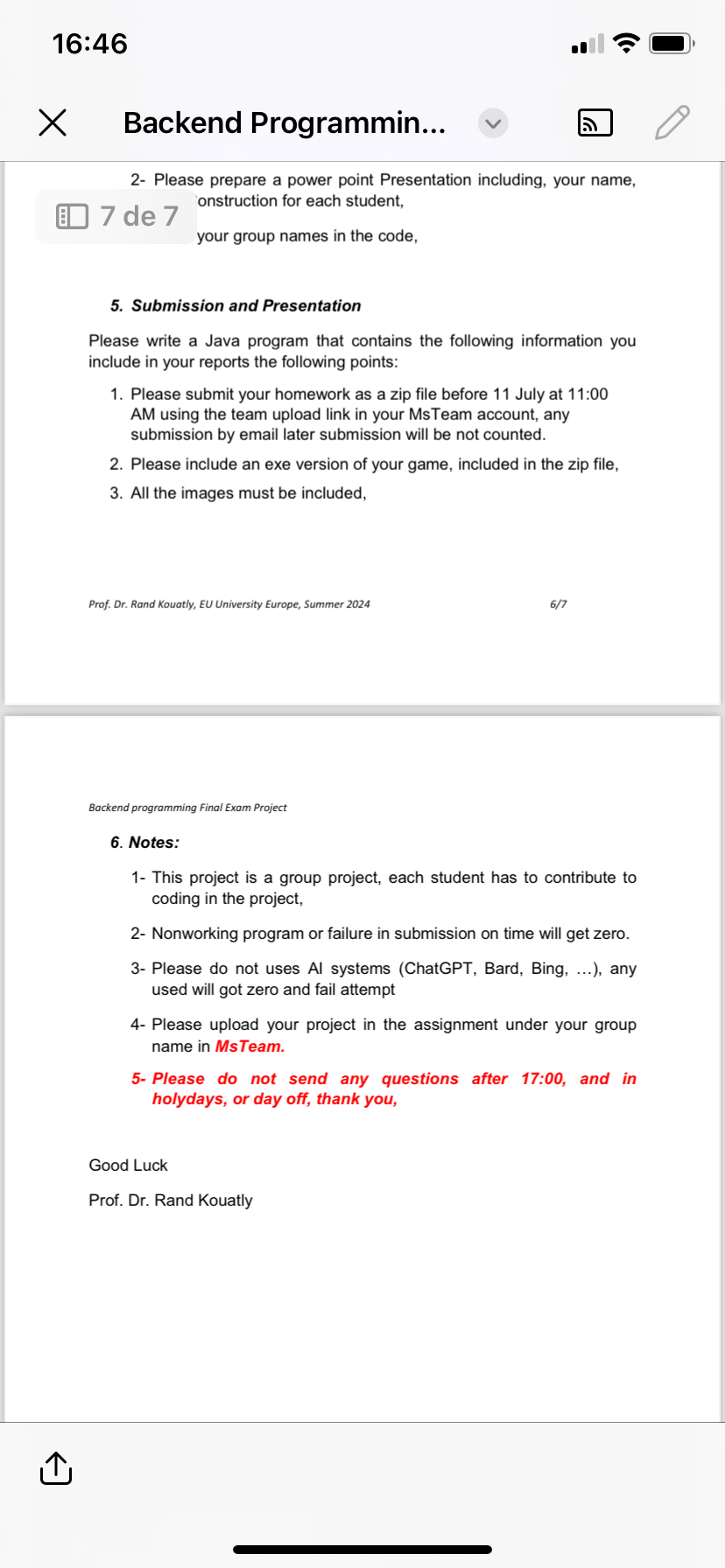  16:45 Backend Programmin... 1- University of Applied Sciences Europe Backend programming