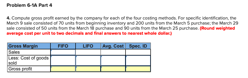 per unit 230 units@ $56.20 per unit 90 units @ $61.20 per