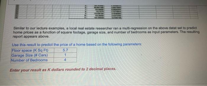 count as parameters to predict home prices. NOU 2 130 1 AD