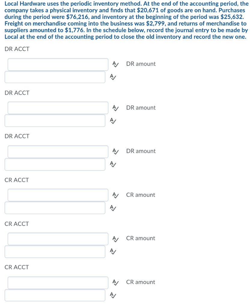 Interest Expense Inventory Supplies Freight-In Loss from Inventory Shrinkage Record the following