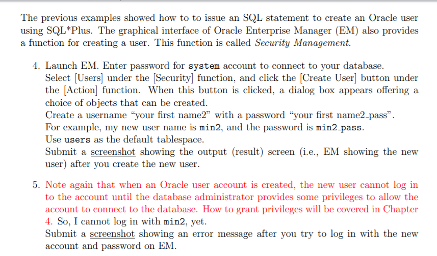 UNLIMITED ] First of all, the CREATE USER statement is a SQL