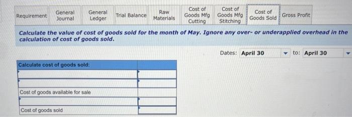 labor incurred but not yet paid. (Use "Factory wages payable" account). 5