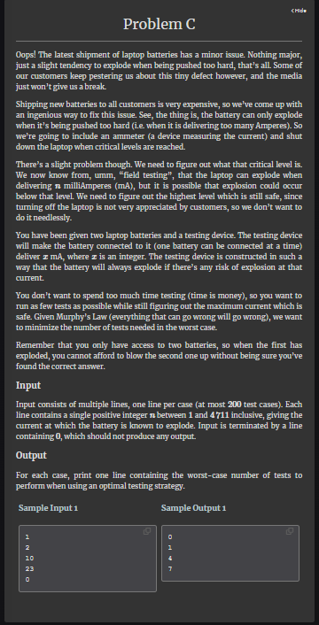  give the correct solution in pythonProblem C Oops! The latest shipment