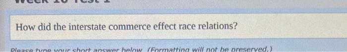  How did the interstate commerce effect race relations