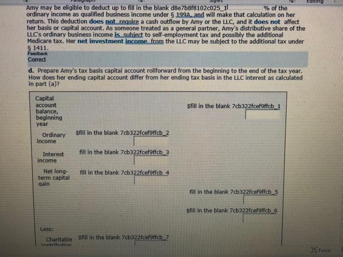 current tax year, Amy's capital account has a balance of $60,000, and