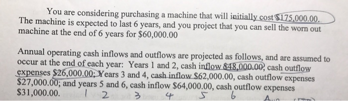  The You are considering purchasing a machine that will i cost